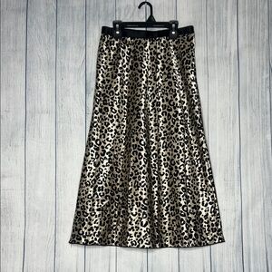 Leopard Print A-Line Skirt in Gold and Black